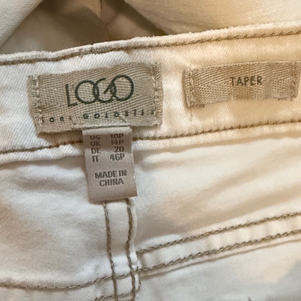 LOGO by Lori Goldstein Tapered Pants in Off-White
